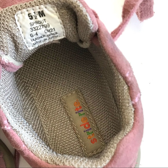 Stride Rite SPROUT Toddler Girl size 5.5M ROSEY SUEDE Pink Lace-Up Sneaker Shoes - Picture 5 of 7